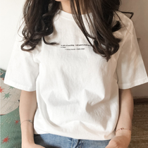 Design sense niche t-shirt womens loose 2021 summer new white short-sleeved Korean cotton top half-sleeved t-shirt