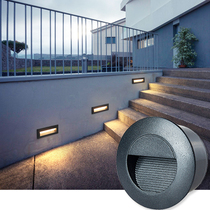 Step light foot light corner light LED outdoor waterproof embedded stepping light Hotel stair night light 86 bottom box