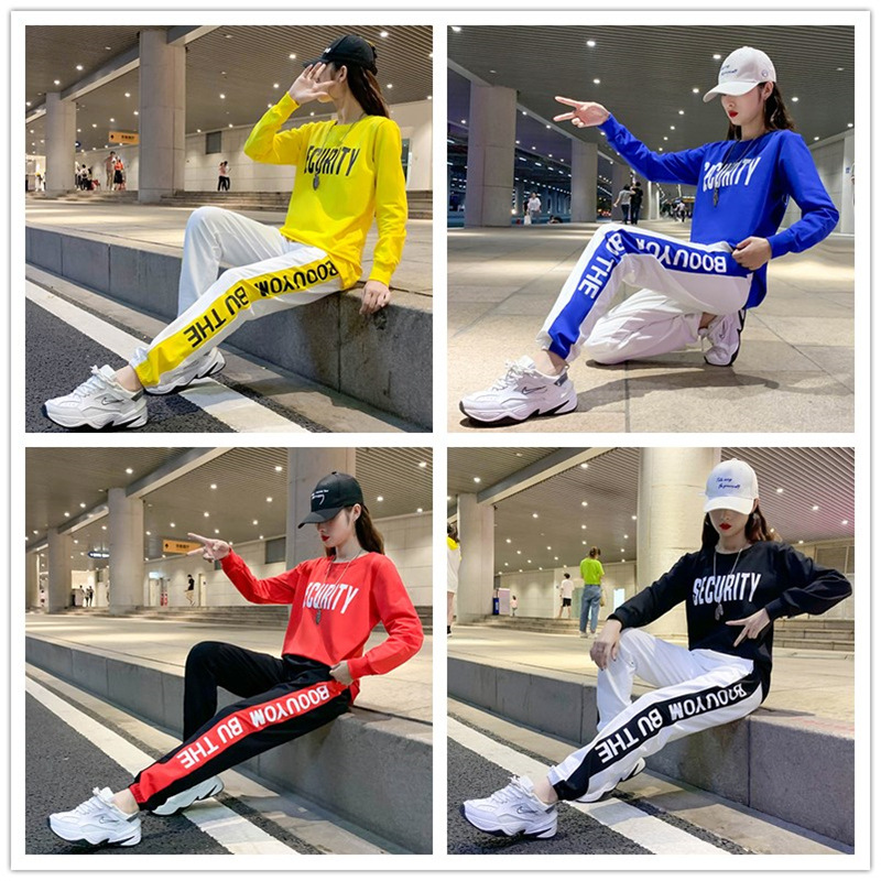 Autumn square dance clothing new suit fashion ghost dance sportswear dance trolling dance suit loose red and white pants