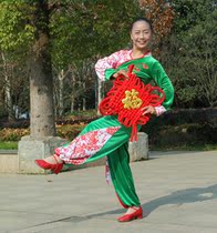 Chunying Square Dance Chinese Knot Costume Golden Velvet Set Happy New Year Lantern Dance Yangko Performance Clothing