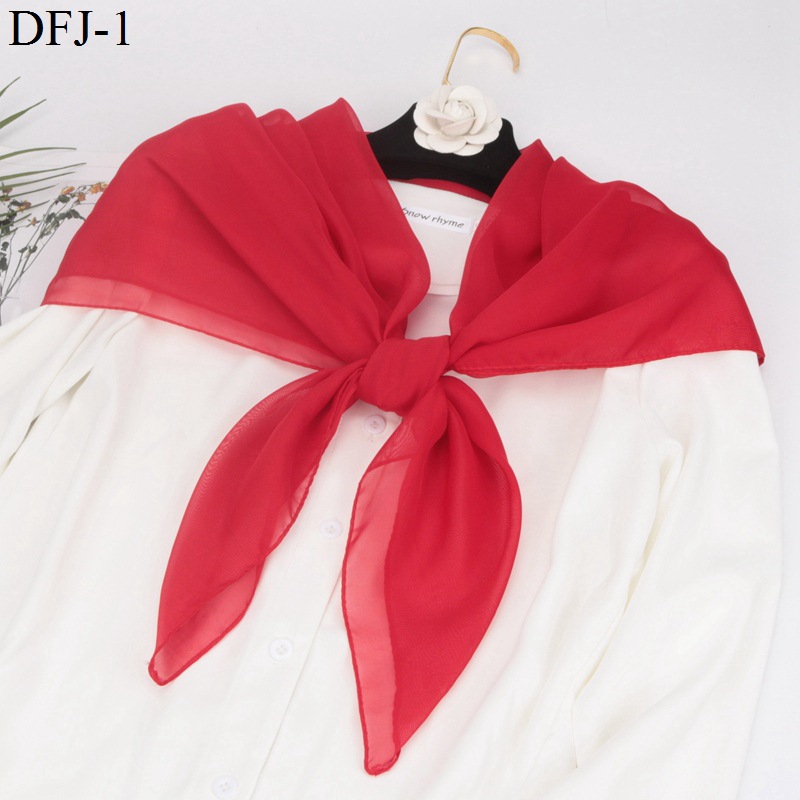 Solid-colored chiffon generous scarf hundred neck scarf square dance scarf sailor dance scarf small square scarf catwalk towel