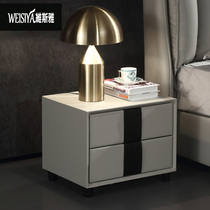 Nordic leather art bedside table bedroom bedside cabinet modern simple mini bedside locker bedside cabinet