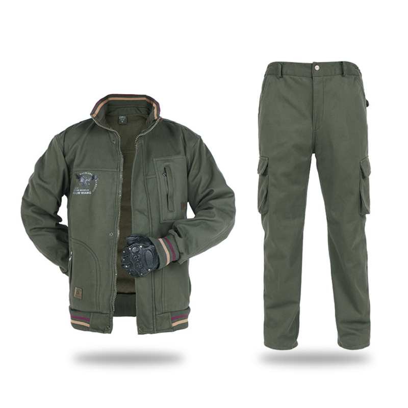 Winter gushed thickened camouflate suit for men's camouflate workwear wear resistant cold and warm cotton clothes
