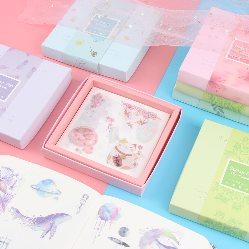 50 handbooks and paper stickers suit original little fresher diy post Costume Cherry Blossom Gufeng Teenage handbooks