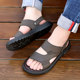 Woodpecker Sandals ຜູ້ຊາຍຊັ້ນທໍາອິດ Cowhide Summer ເກີບຫາດຊາຍແບບທໍາມະດາໃຫມ່ເກີບຫນັງແທ້ Soft Sole ຕ້ານການເລື່ອນຊັ້ນນອກແລະເກີບແຕະ