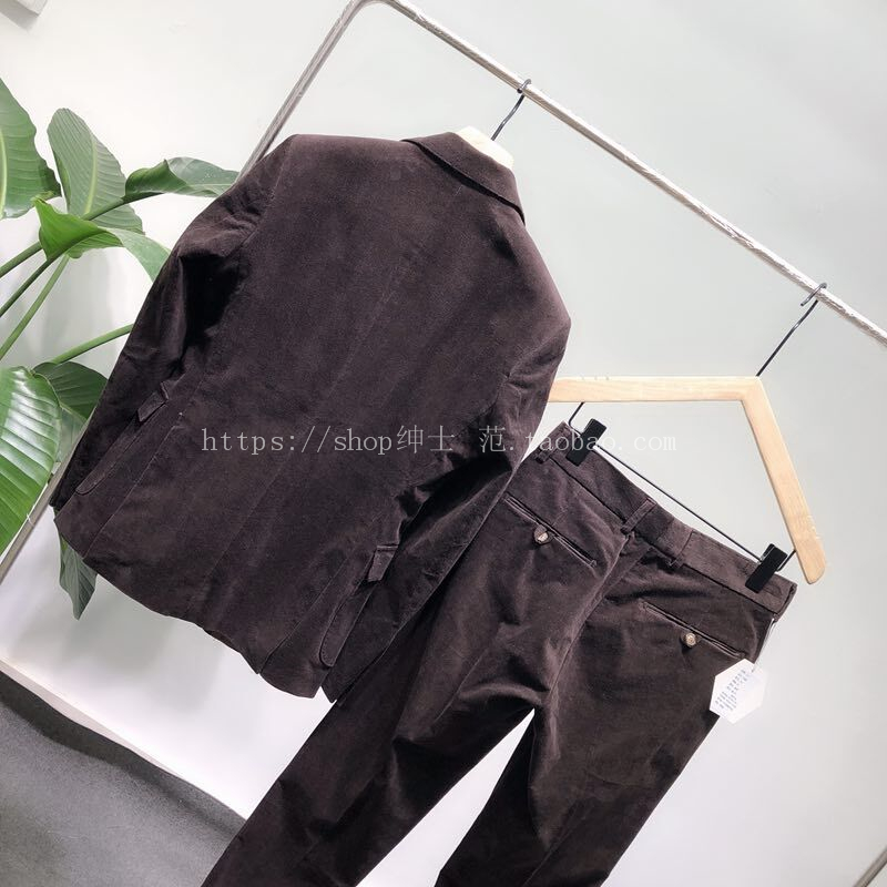 Quạt quý ông 2018 mùa thu và mùa đông mới Anh retro yuppie nam Nhật Bản kinh doanh phù hợp với quần nhung kẻ bộ vest nam