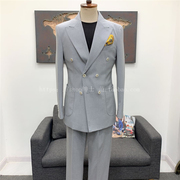 Gentleman Fan 2020 Spring / Summer New Fashion Anh đúp nút nam Hàn Quốc ăn mặc Body Business Suit Casual