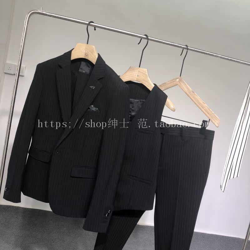 Quạt quý ông 2018 thu đông thời trang mới Anh kinh doanh bình thường phiên bản nam Hàn Quốc của bộ đồ sọc tự canh bộ vest nam trẻ trung