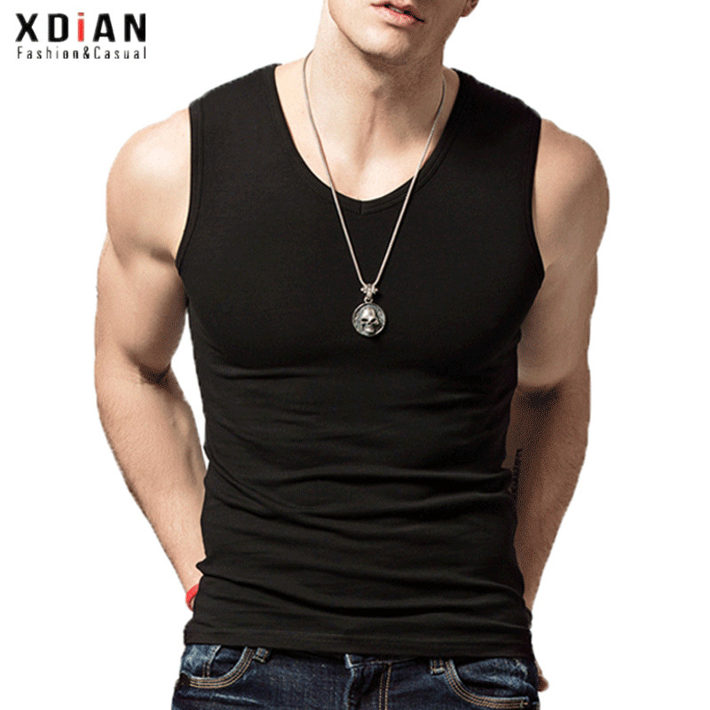 Sleeveless t-shirt male Xinjiang Pure Cotton Fitness Current Sports Current Shoulder Vest Male Summer V Tide
