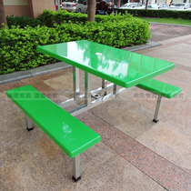 Manufacturer Direct sales 4 bits GRP dining table and chairs Dining Hall Rectangular Fast Food Desk Students Conjoined Table Waterproof