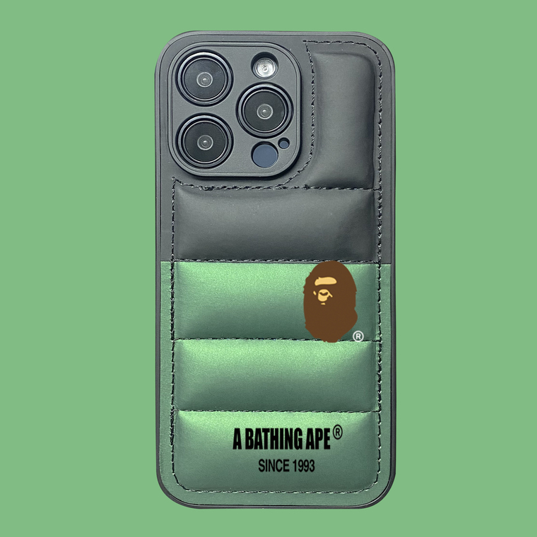BAPE Puffy Puffer Down Jacket Cartoon Soft Heat Dissipation Cute Girls , 15, 14, 13, 12, 11 iPhone Case