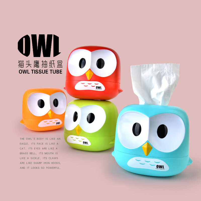 Creative cute tissue box Lunch hall simple roll toilet paper tube Household living room coffee table Plastic toilet paper box