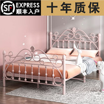 European style iron bed double bed simple modern 1 5 meters Princess iron bed single bed rental house iron frame children 1 8
