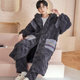 Men's pajamas autumn and winter models thickened plus velvet long coral fleece nightgown winter flannel bathrobe home service set