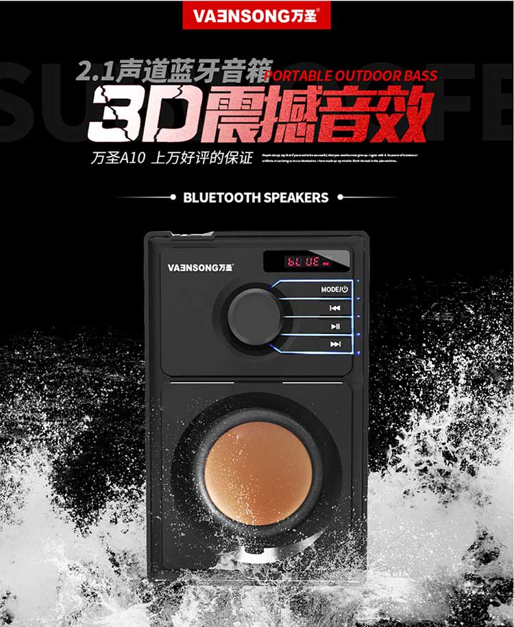 máy chiếu panasonic VAENSON / Halloween A10 Loa không dây Bluetooth loa siêu trầm siêu âm điện thoại di động mini stereo ngoài trời di động 3d bao quanh súng nhỏ thép nhà K ca sĩ đài phát thanh - Trình phát TV thông minh cục phát wifi di dong