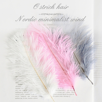 White ostrich feather decoration ins photo props Girl net red posing piece cosmetics shooting background nail art