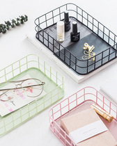 Wrought iron basket Nordic minimalist iron basket Cosmetics storage basket shooting photography ins wind photo background props