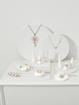 Natural Crackling Vegetarian Burning White Ceramic Photo Background Handmade Styling Photographic Props INS Jewellery Swing Pat Bay