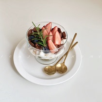 FCMJ Nordic golden dessert spoon stainless steel frosted handle ins same ice cream spoon pudding spoon