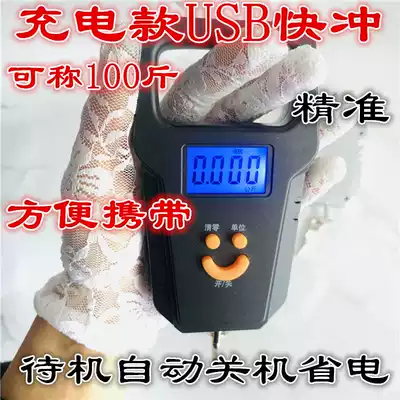 Backlit portable electronic scale 10kg100 Jin portable precision spring called Fish Hook cooking scale USB charging