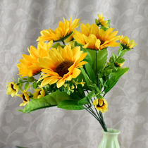 Single simulation fake flower small sunflower sun flower decorative flower arrangement games dance hand-held prop flower plastic flower