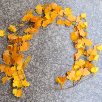 Simulation ginkgo rattan yellow autumn ginkgo rattan Ginkgo leaf wall decoration plastic rattan yellow fake leaves