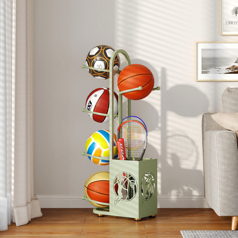 Iron Art Simple Multi-Layer Basketball Rack, Football and Volleyball Storage Rack, Gym and School Ball Display and Storage Rack Iron Art Simple Multi-Layer Basketball Rack, Football and Volleyball Storage Rack, Gym and School Ball Display and Storage Rack