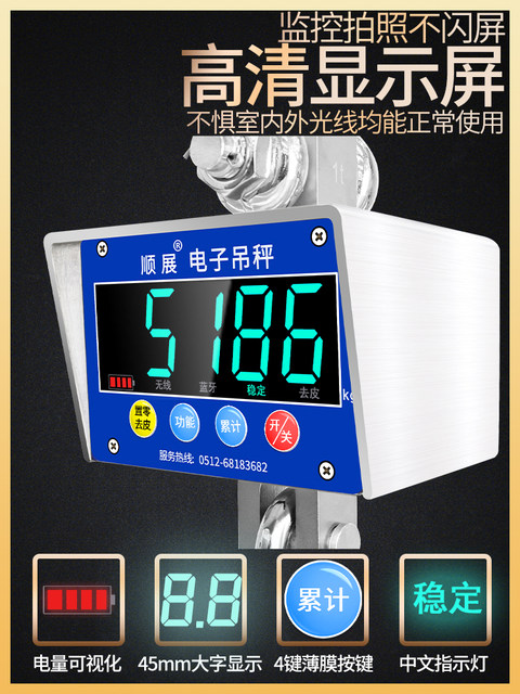 Shunzhan Electronic Crane Scale 304 Stainless Steel Wireless Waterproof Crane Scale 3T Crane Scale 5 Ton Crane Scale Outdoor 10 Ton Scale