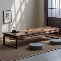 Black walnut tatami table New Chinese style low table Mortise and tenon cross-legged table Japanese style bay window table Zen tea table