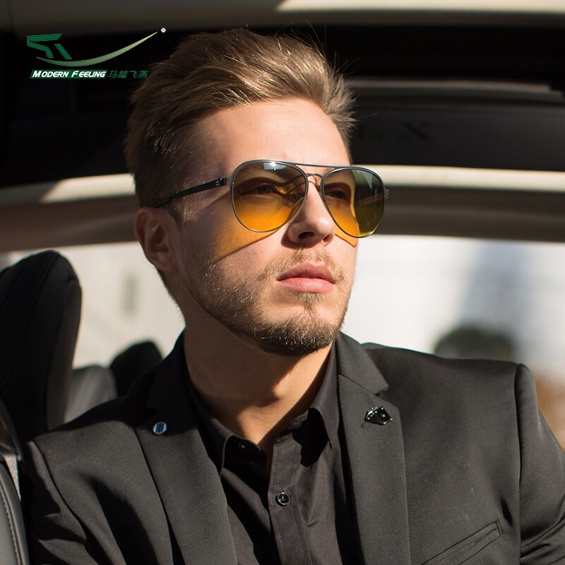 Ma Ta Feiyan high-definition sunglasses polarized day and night dual-use driver driving glasses big face men and women color-changing sunglasses