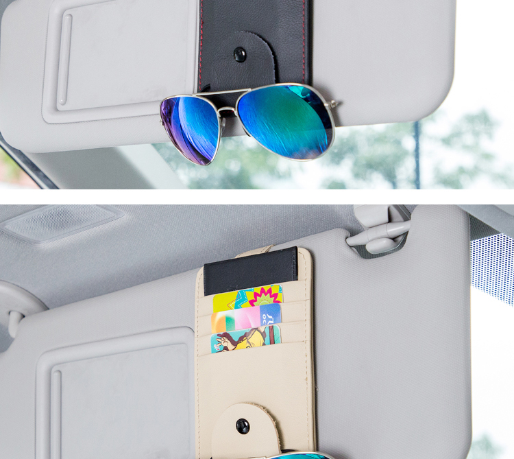 Da xe kính clip xe kính khung xe với đa mục đích visor hóa đơn thẻ clip túi túi lưu trữ - Kính khung tròng kính cận đổi màu