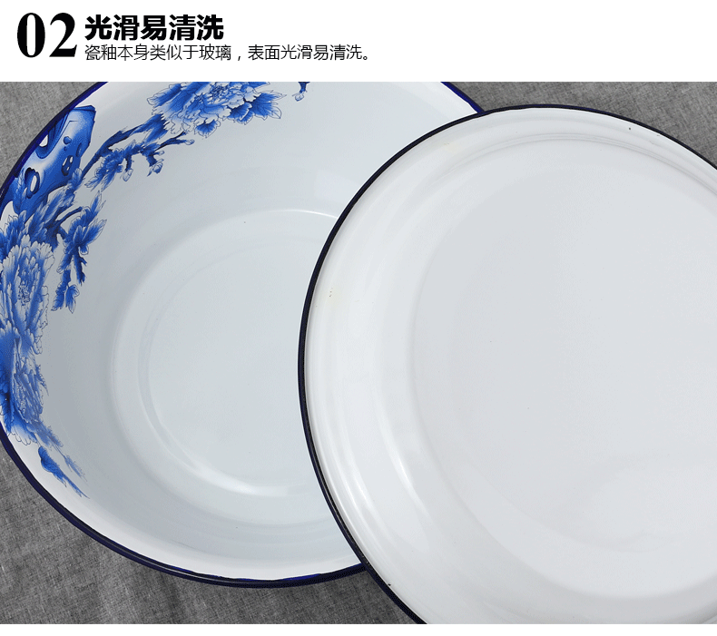 Enamel POTS with cover with freight insurance 】 【 soup basin Enamel plate compote tea tray Enamel basin basin soup basin