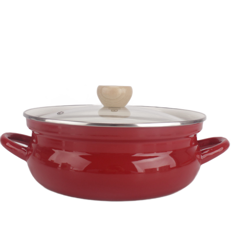 Enamel Enamel porcelain with freight insurance 】 【 bilge fat type short soup pot hot pot induction cooker gas gas kitchen household