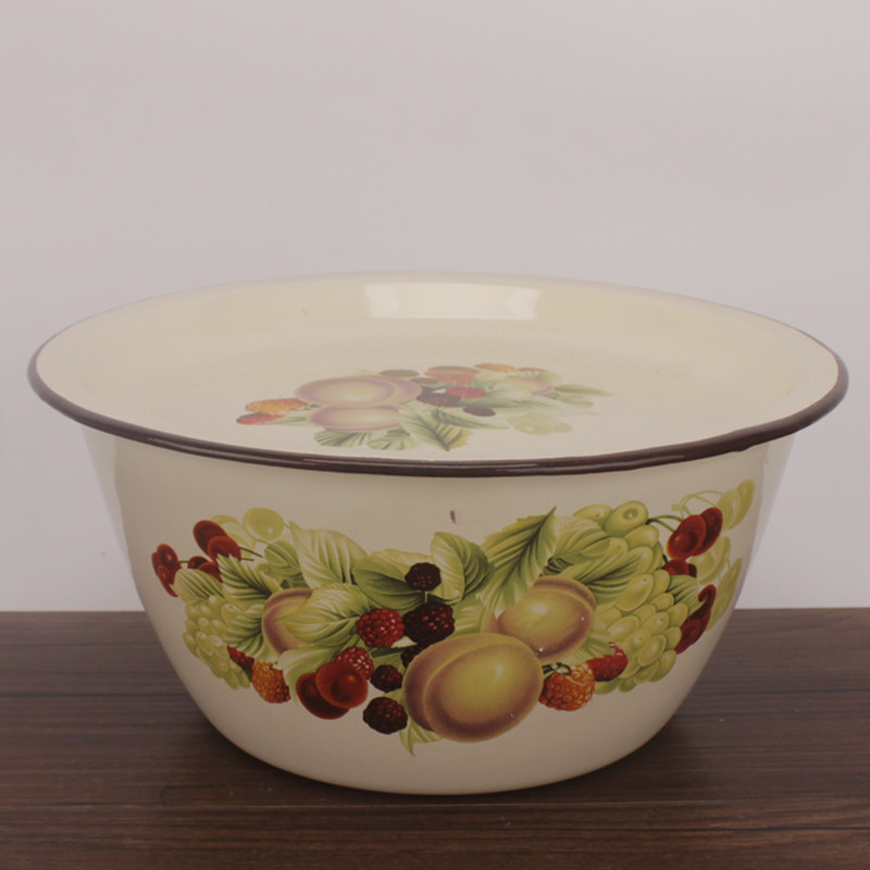 With cover With freight insurance 】 【 enamel flat basin large fresh rainbow such as bowl bowl mercifully oil soup tureen large soup bowl
