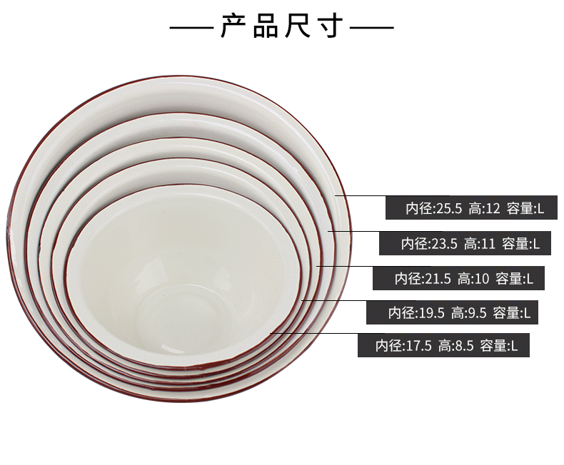 Type enamel bowls with freight insurance 】 【 upset baby bowl bowl deepen rainbow such use household enamel in the 80 s