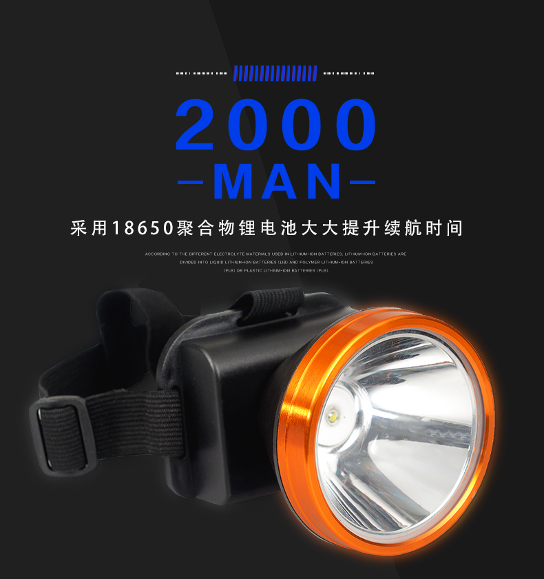 Head-mounted charging head light intense light ultra-bright far-light high light lamp hunting LED headlights night hunting Xenon gas lamps
