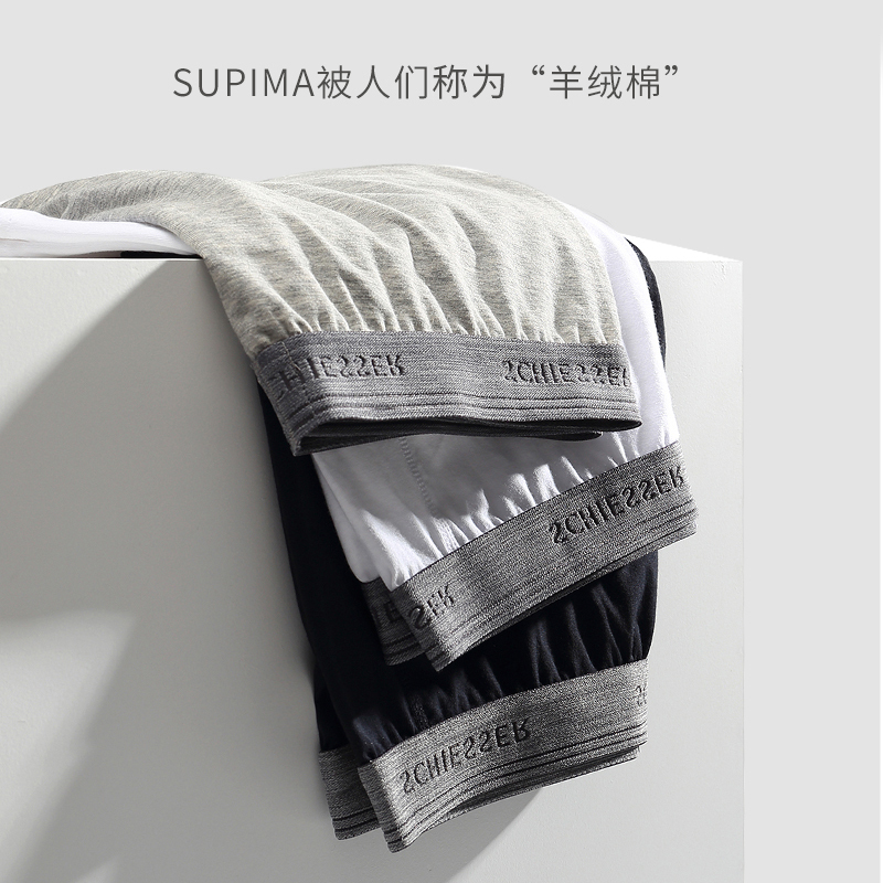 German Shuya Men's Underwear Supima Cotton Boxer Briefs White Sports Boxer Shorts Breathable 2-Pack