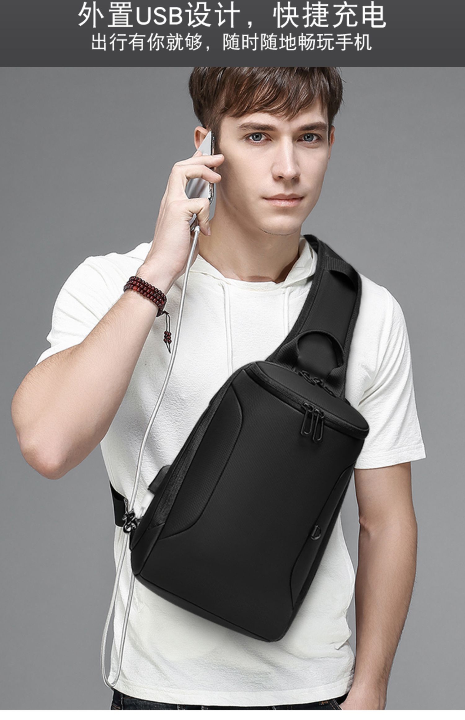 Túi ngực nam vai Messenger Túi nam túi thủy tinh thương hiệu sinh viên trẻ ba lô nhỏ đa chức năng giải trí chéo túi nam - Túi của con người túi xách charles & keith