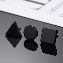 Sterling silver stud earrings mens single 2021 new fashion mens personality female black geometric triangle earrings earrings
