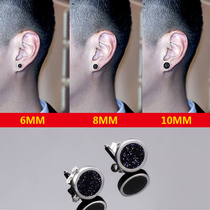 Sterling silver stud earrings mens 2021 new trendy mens black boys net red girls earrings single silver earrings