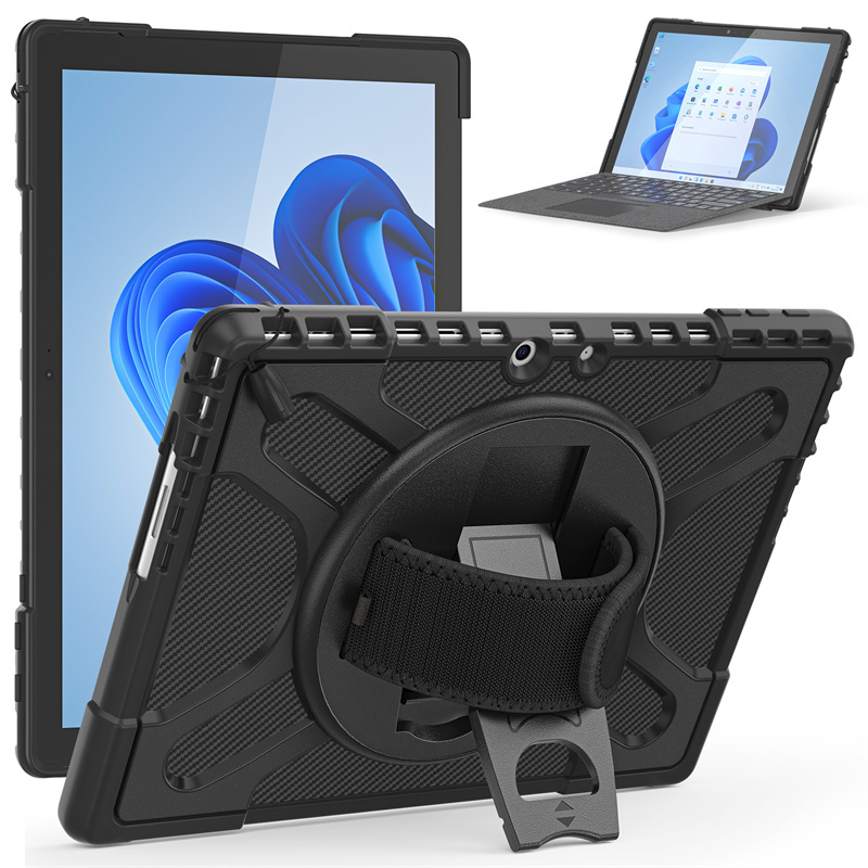Suitable for Microsoft Surface Go4 Protective Case, Anti-Drop, Can Support Keyboard, Tablet Go2/3 Full-Cover Silicone, Surface Pro9 360-Degree Rotating Stand, Handheld Grip
