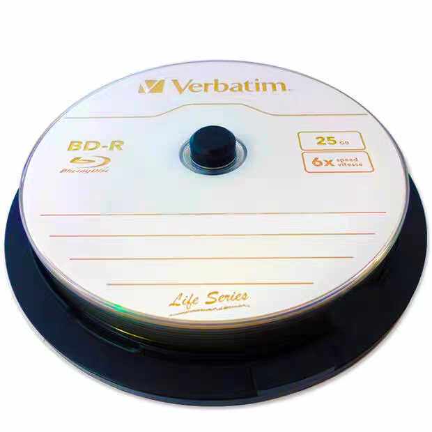 Verbatim Blu-ray disc BD-R 6X 25G10P barrel mounted high-definition burn disc Large capacity blank burn disc