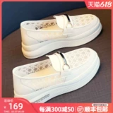 FOXER Летняя белая обувь на платформе, дышащие лоферы, из натуральной кожи