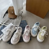 Дышащая весенняя белая обувь на платформе, кеды, кроссовки, мягкая подошва