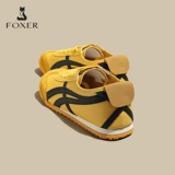 Желтые кроссовки Forrest для женщин с мягкой подкладкой из натуральной кожи. Новинка весны 2025 года, повседневные кроссовки в стиле ретро 𫔮, легкие спортивные туфли в тон.