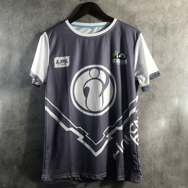 League of Legends S8 mùa hè mới đồng phục đội lpl WE, ig, rw trò chơi thanh niên cổ tròn áo thun ngắn tay áo thun nam tay ngắn đen