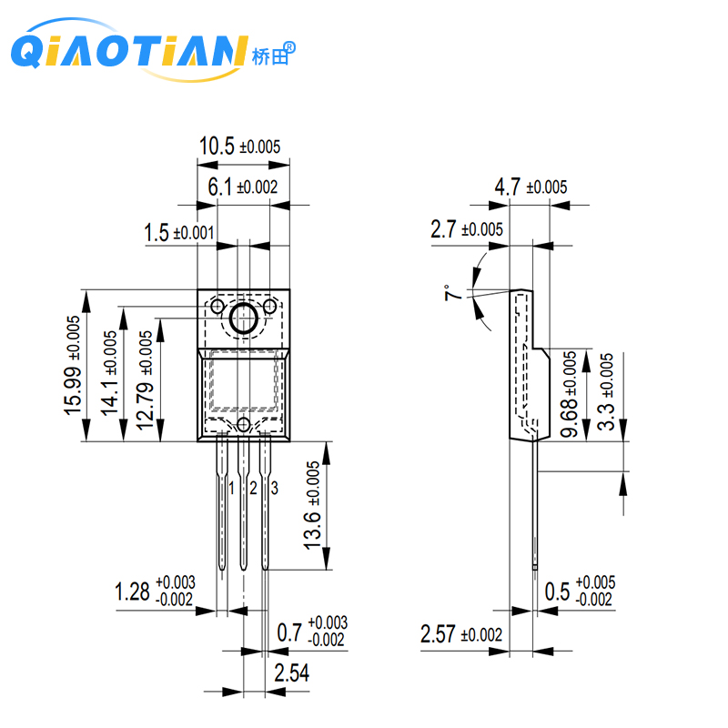 N lĩnh vực rãnh hiệu lực thi hành tripolar FQPF12N60C 12A 600V 0,65 Euro 51W TO-220F.