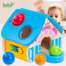 Wooden small hammer House toddler pounding table piling table knocking table 2-3-4-year-old childrens early education teaching aids educational toys