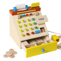 Export Japanese supermarket simulation cash register children wooden cashier simulation house toy