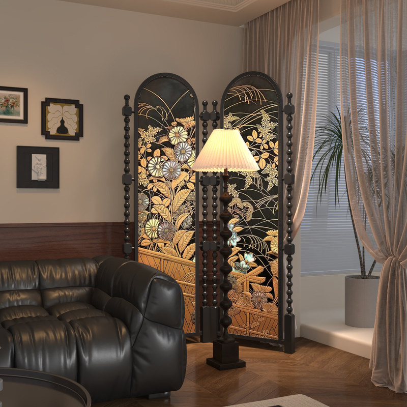 French-Style Vintage Solid Wood Screen Partition for Entryway, High-End Hotel Sofa Background Wall, Xiaohongshu Mobile Folding Entryway Screen French-Style Vintage Solid Wood Screen Partition for Entryway, High-End Hotel Sofa Background Wall, Xiaohongshu Mobile Folding Entryway Screen